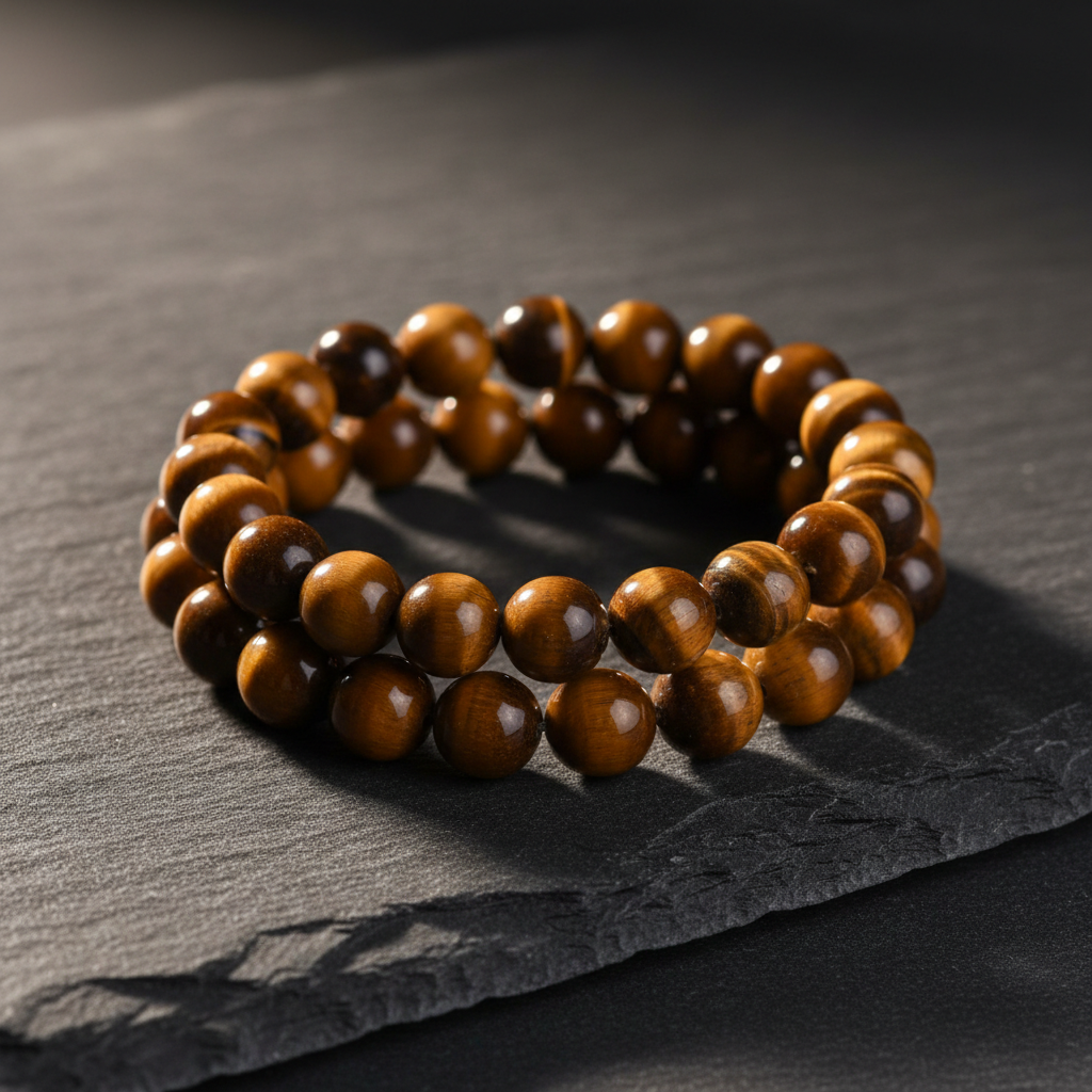 Tiger's Eye Stone Bracelet with 8mm natural gemstone beads